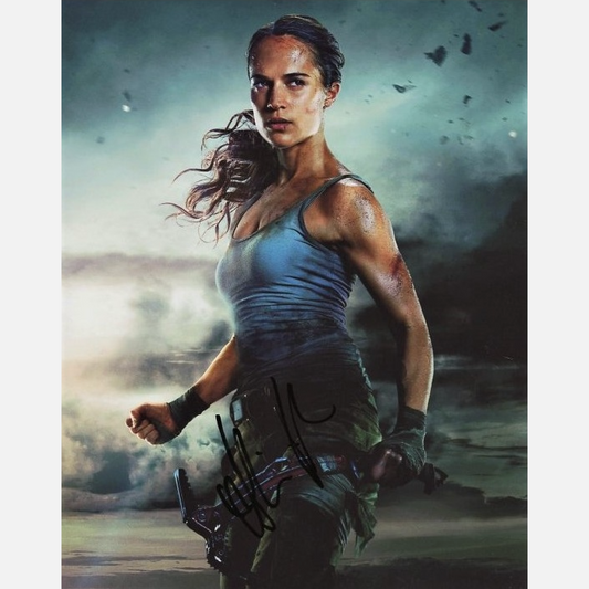 ALICIA VIKANDER autograph ACOA signed 8x10 photography TOMB RAIDER 8x10
