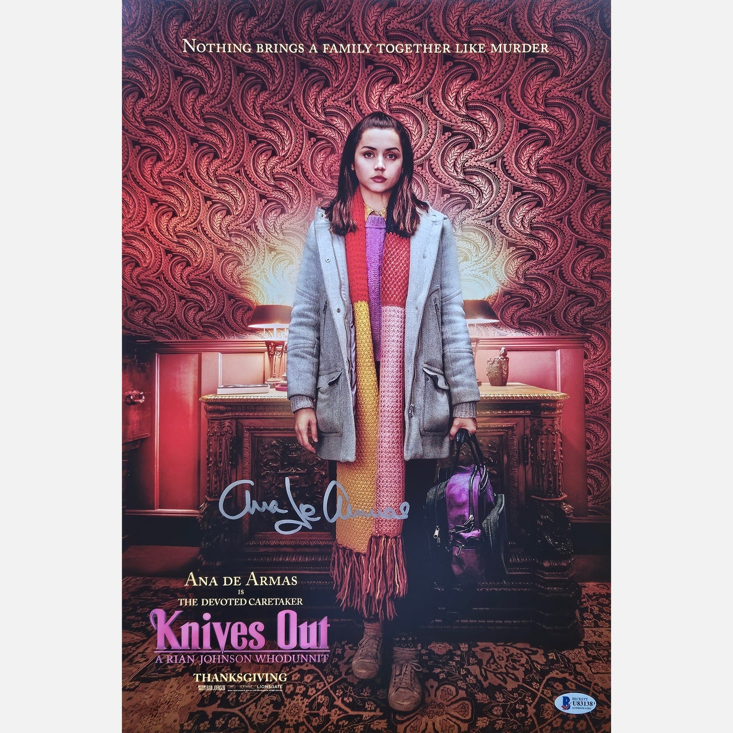 ANA DE ARMAS autograph Beckett signed poster 12x18 Knives Out