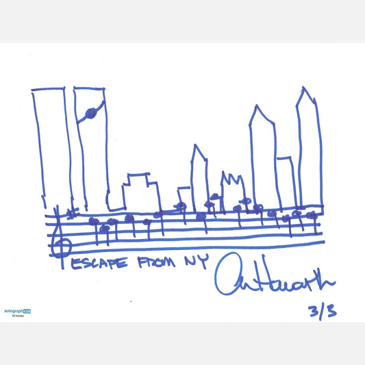 ALAN HOWARTH autograph ACOA 8,5x11 drawing ESCAPE FROM NY