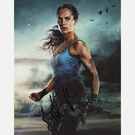 ALICIA VIKANDER autograph ACOA signed 8x10 photography TOMB RAIDER