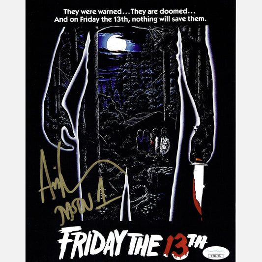 ARI LEHMAN signed 8x10 photography from Friday the 13th with JSA certificate, perfect for movie memorabilia collectors.