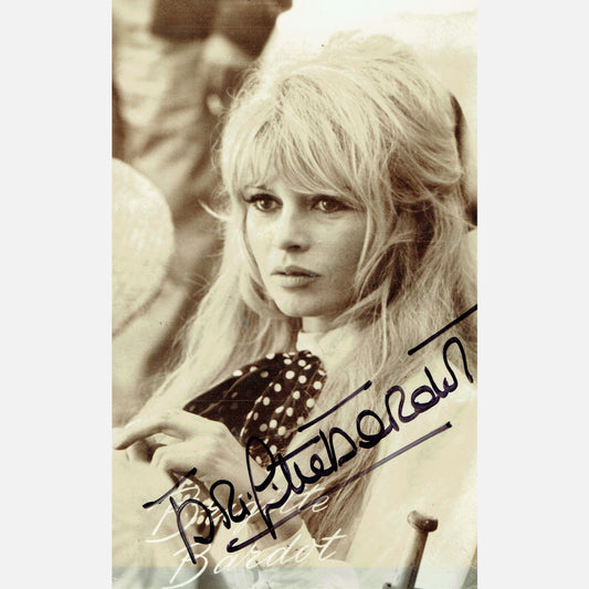 BRIGITTE BARDOT autograph ACOA signed 3,5x5,5 VINTAGE photography