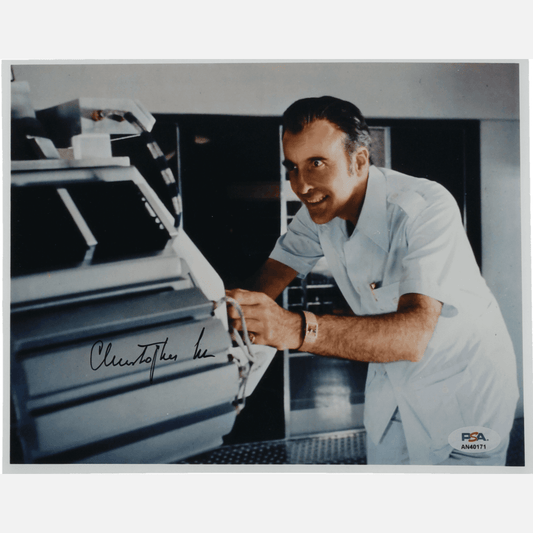 CHRISTOPHER LEE autograph PSA signed 8x10 photography 007 8x10