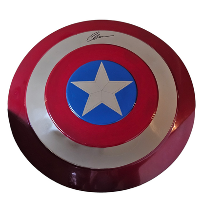 CHRIS EVANS autograph SWAU & ACOA signed "Captain America" Marvel Full-Size Metal Shield