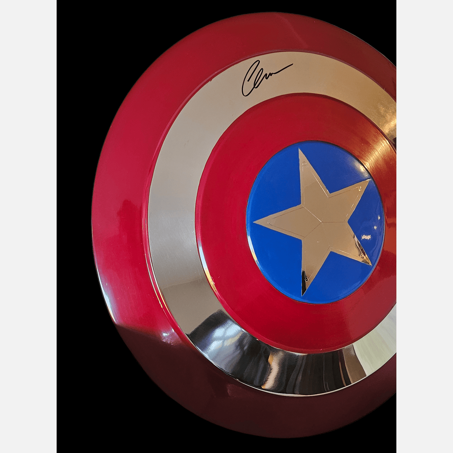 CHRIS EVANS autograph SWAU & ACOA signed "Captain America" Marvel Full-Size Metal Shield