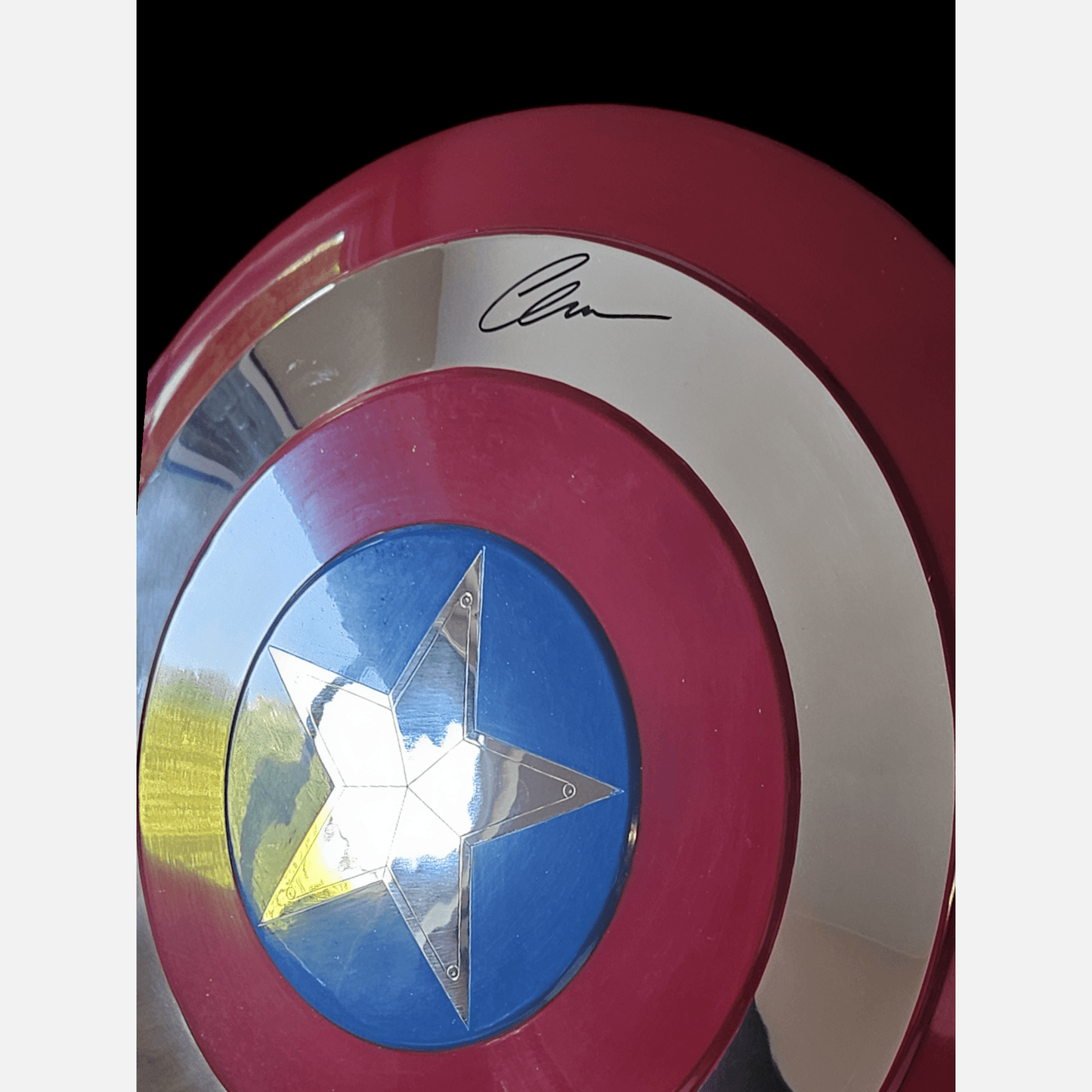 CHRIS EVANS autograph SWAU & ACOA signed "Captain America" Marvel Full-Size Metal Shield