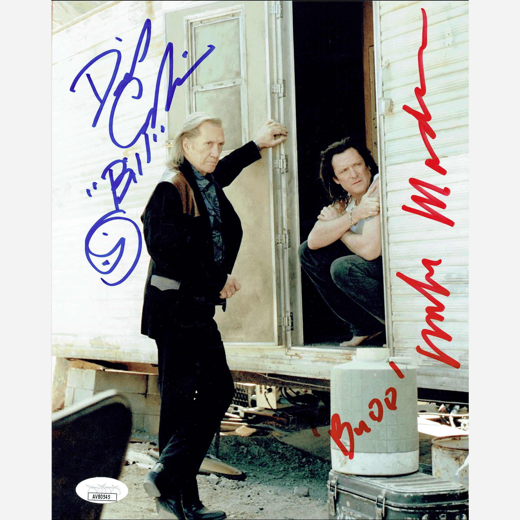 DAVID CARRADINE & MICHAEL MADSEN autographs JSA signed 8x10 photography KILL BILL 8x10