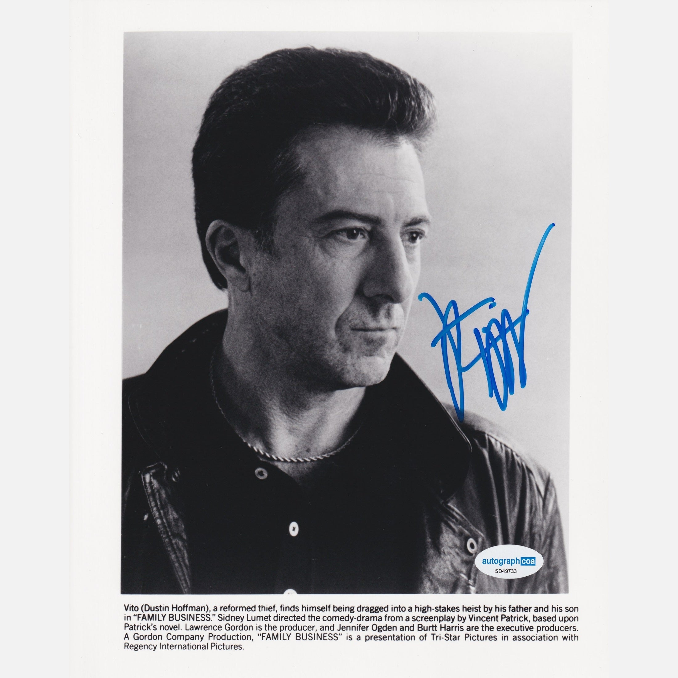 Dustin Autograph DUSTIN HOFFMAN autograph ACOA signed 8x10 photography Family Business