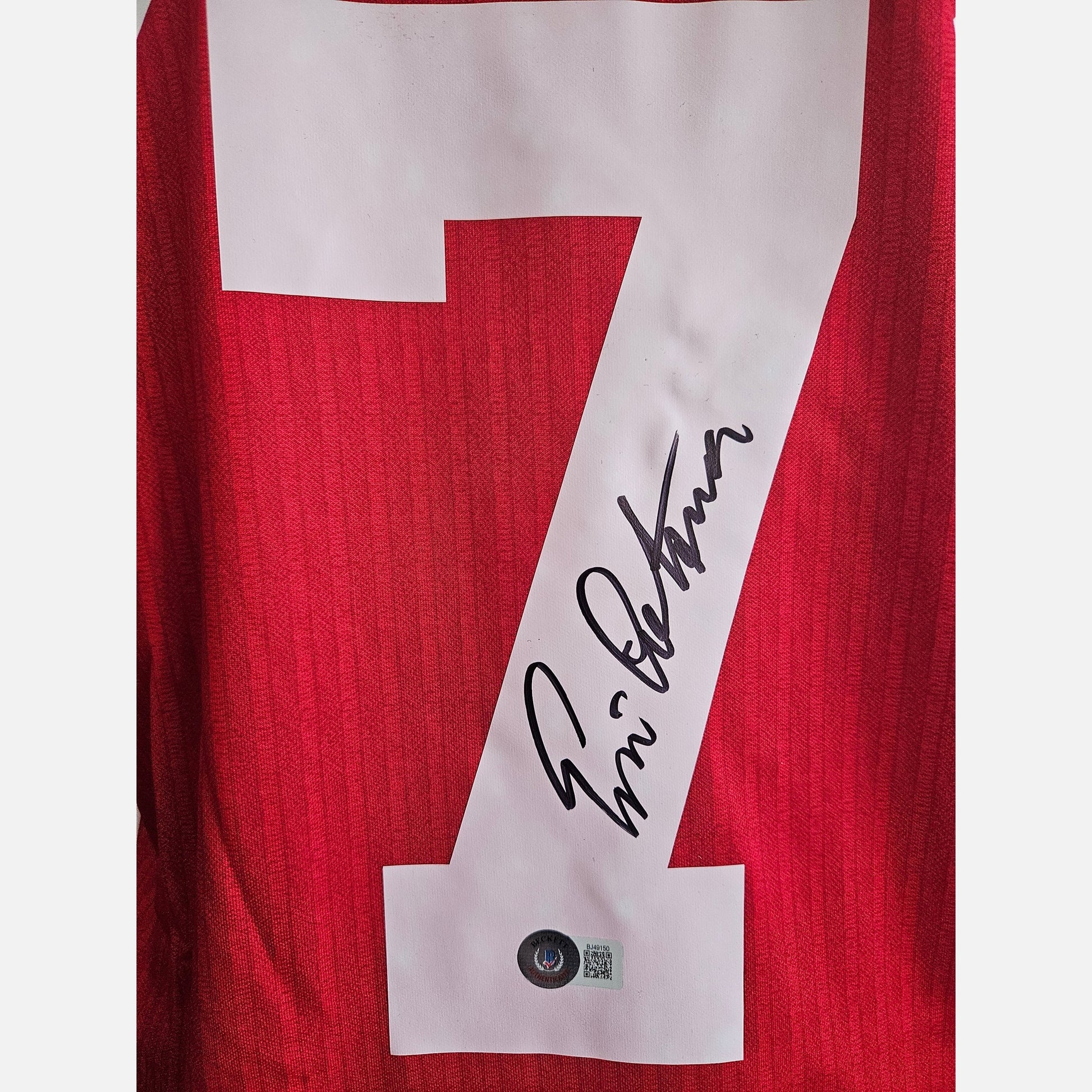 ERIC CANTONA signed soccer jersey BECKETT certificate Manchester United Jersey