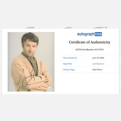 JOEL EDGERTON autograph ACOA signed 8x10 photography STAR WARS 8x10