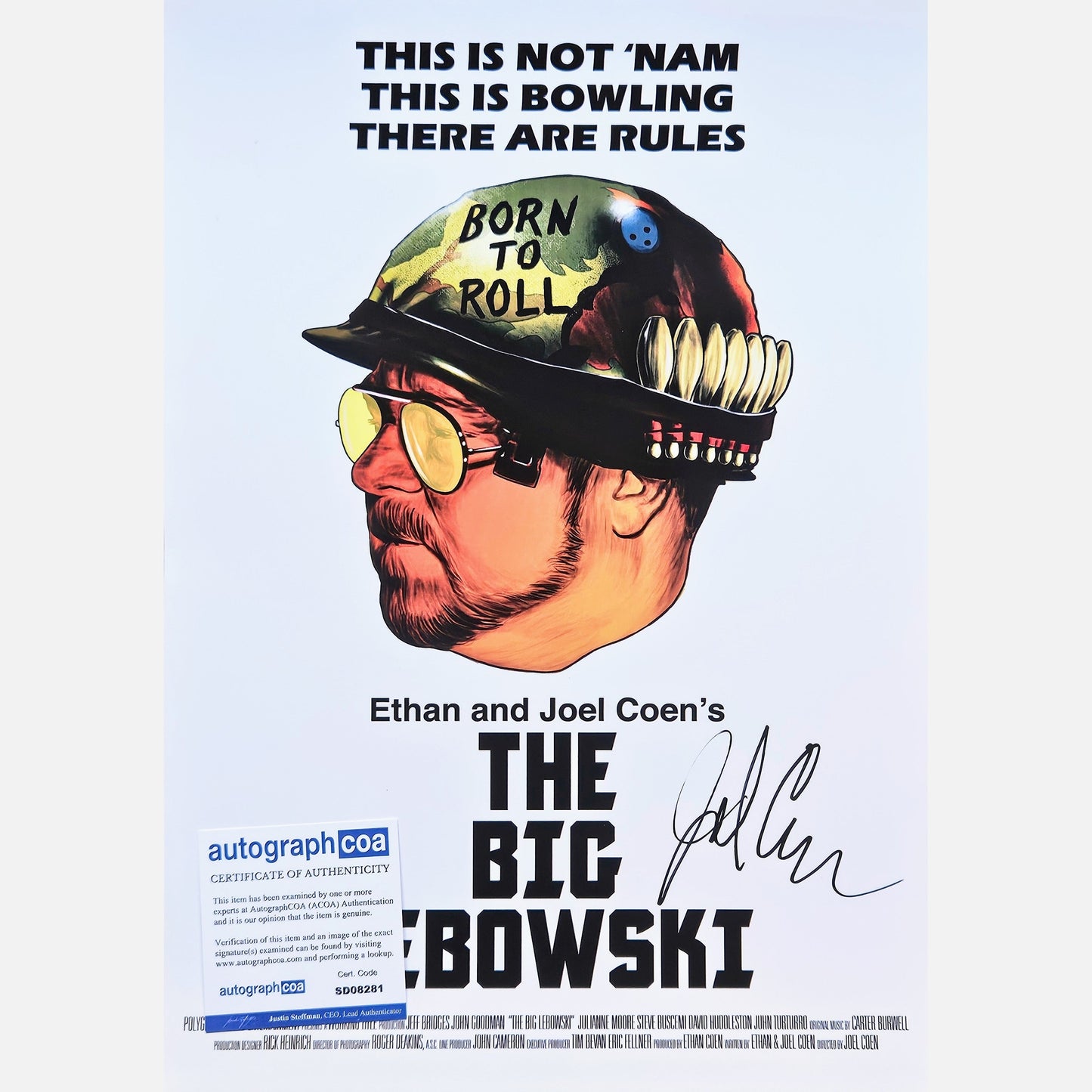 JOEL COEN autograph ACOA signed poster 12x17 THE BIG LEBOWSKI