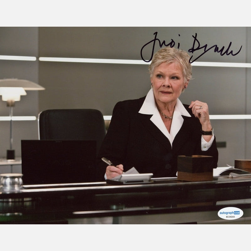 JUDI DENCH autograph ACOA signed 8x10 photography JAMES BOND 007