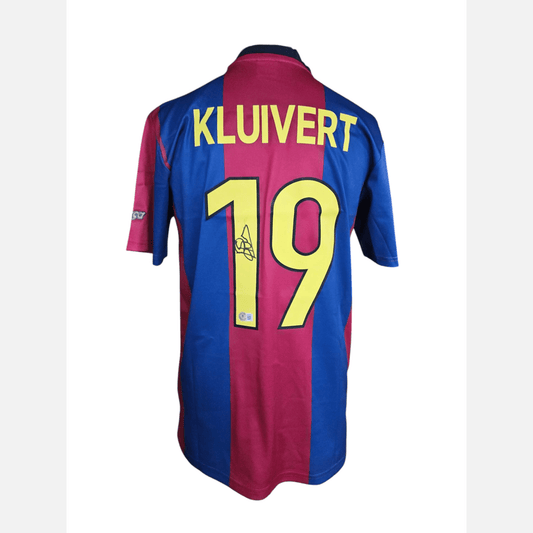 PATRICK KLUIVERT signed soccer jersey BECKETT certificate FC Barcelona