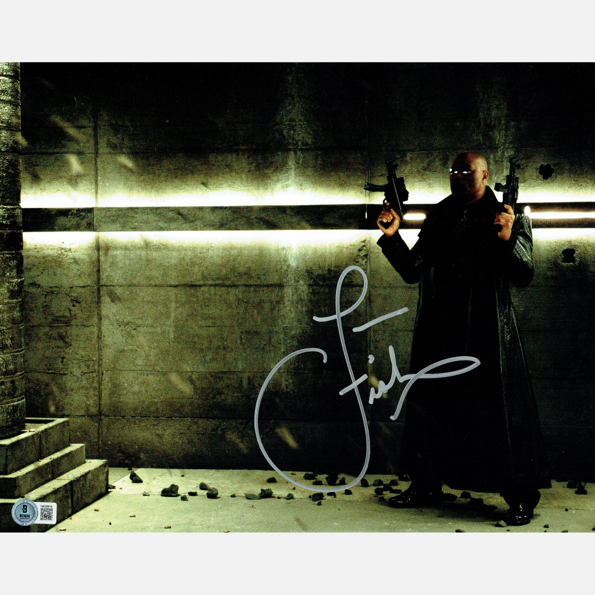 LAURENCE FISHBURNE autograph BECKETT signed 11x14 photography MATRIX 11x14