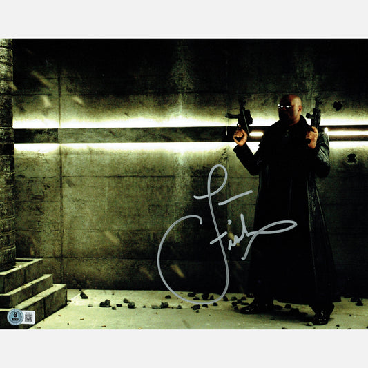 LAURENCE FISHBURNE autograph BECKETT signed 11x14 photography MATRIX 11x14
