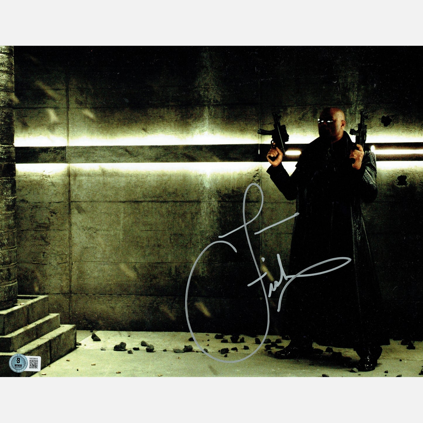 LAURENCE FISHBURNE autograph BECKETT signed 11x14 photography MATRIX 11x14