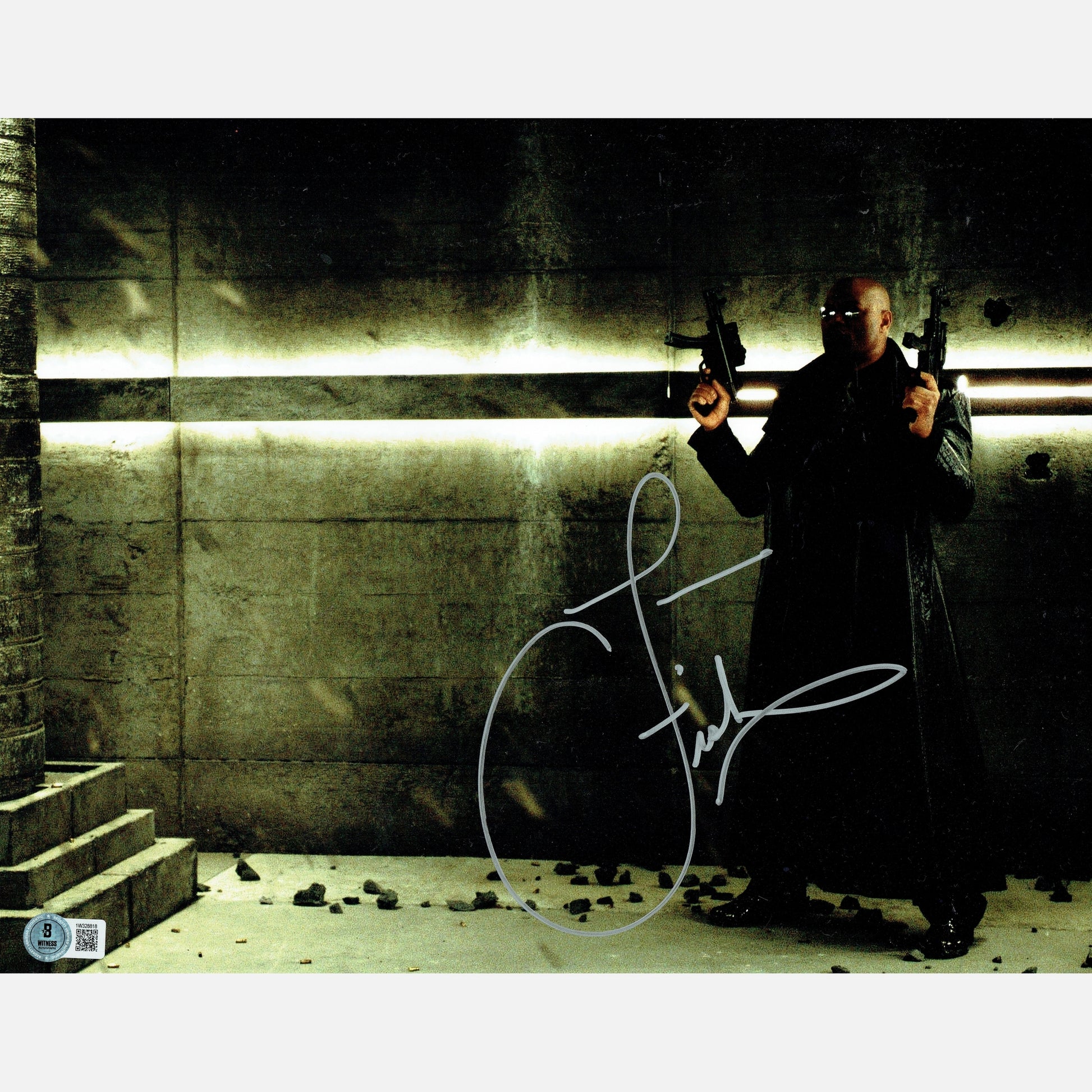 LAURENCE FISHBURNE autograph BECKETT signed 11x14 photography MATRIX 11x14