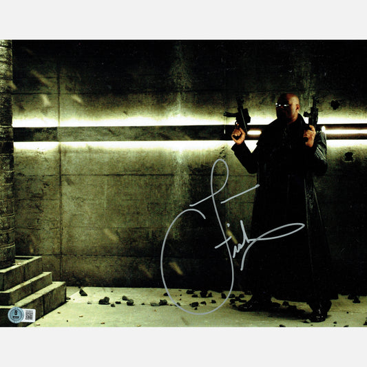 LAURENCE FISHBURNE autograph BECKETT signed 11x14 photography MATRIX 11x14