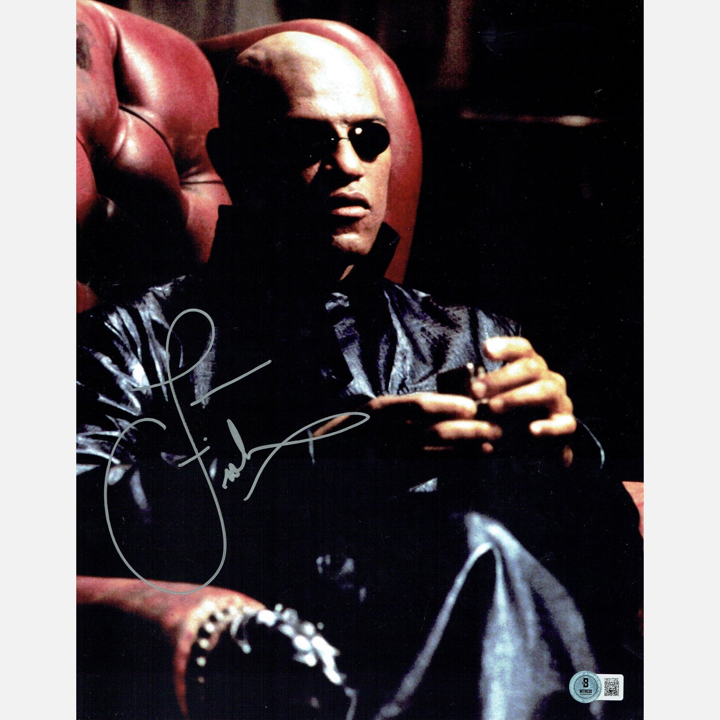 LAURENCE FISHBURNE autograph BECKETT signed 11x14 photography MATRIX