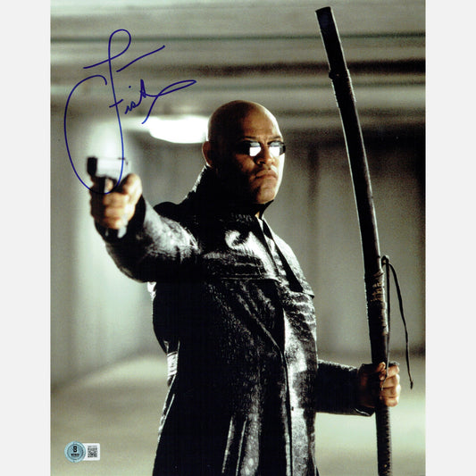 LAURENCE FISHBURNE autograph BECKETT signed 11x14 photography MATRIX