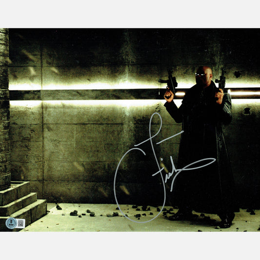 LAURENCE FISHBURNE autograph BECKETT signed 11x14 photography MATRIX