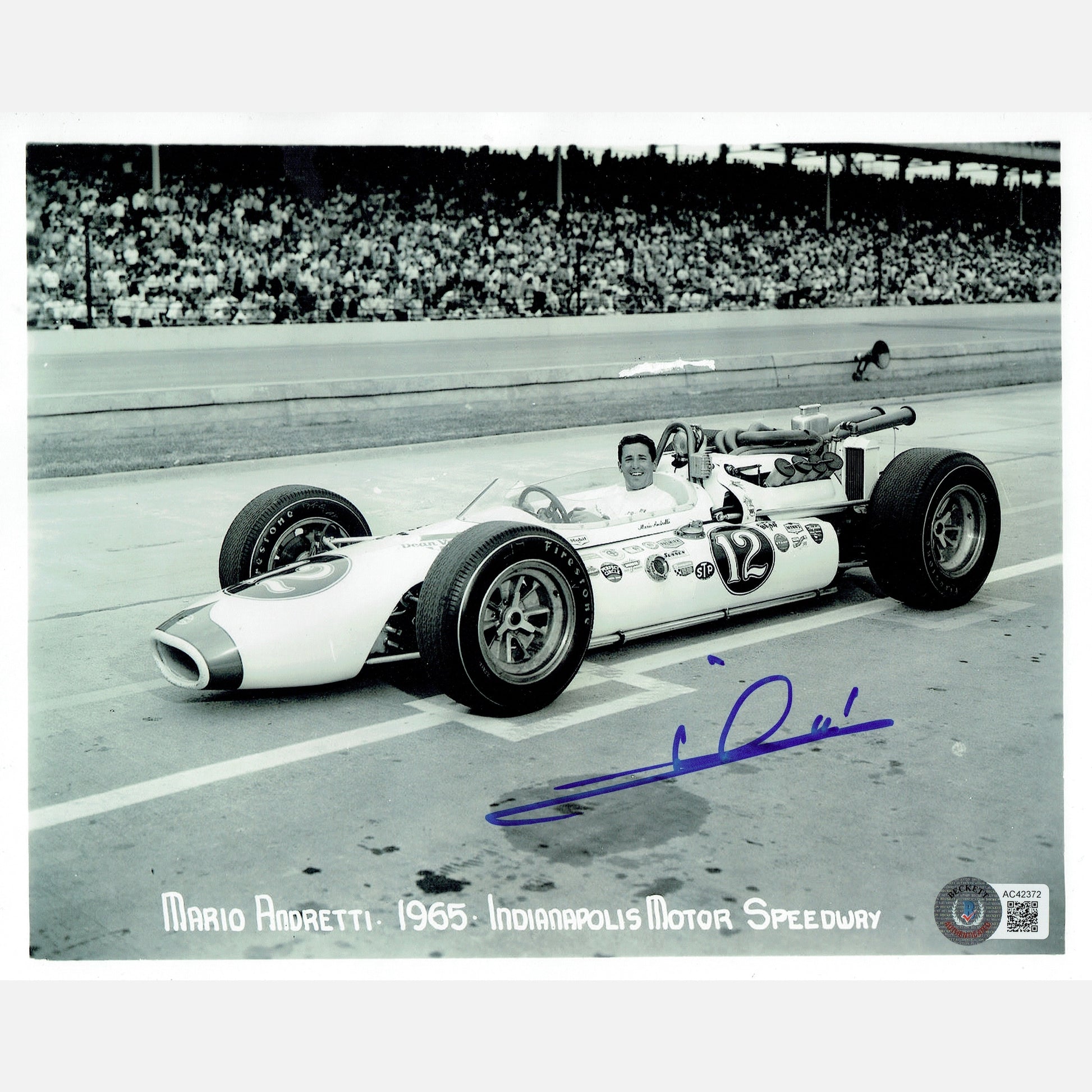 MARIO ANDRETTI autograph Beckett signed 8x10 photography F1 8x10