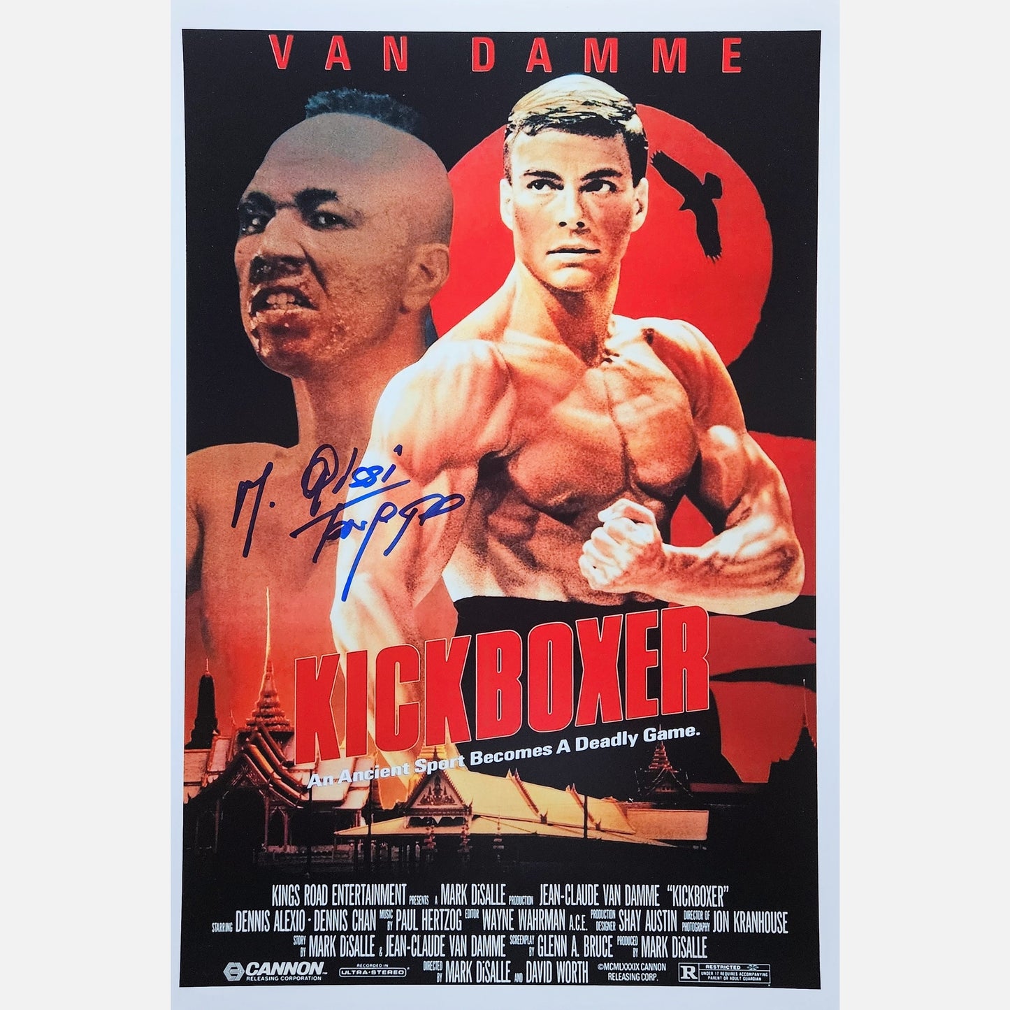 MICHEL QISSI autograph ACOA signed poster 12x18 KICKBOXER