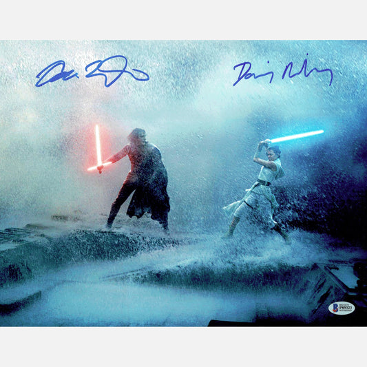 ADAM DRIVER & DAISY RIDLEY autographs BECKETT signed 11x14 photography STAR WARS