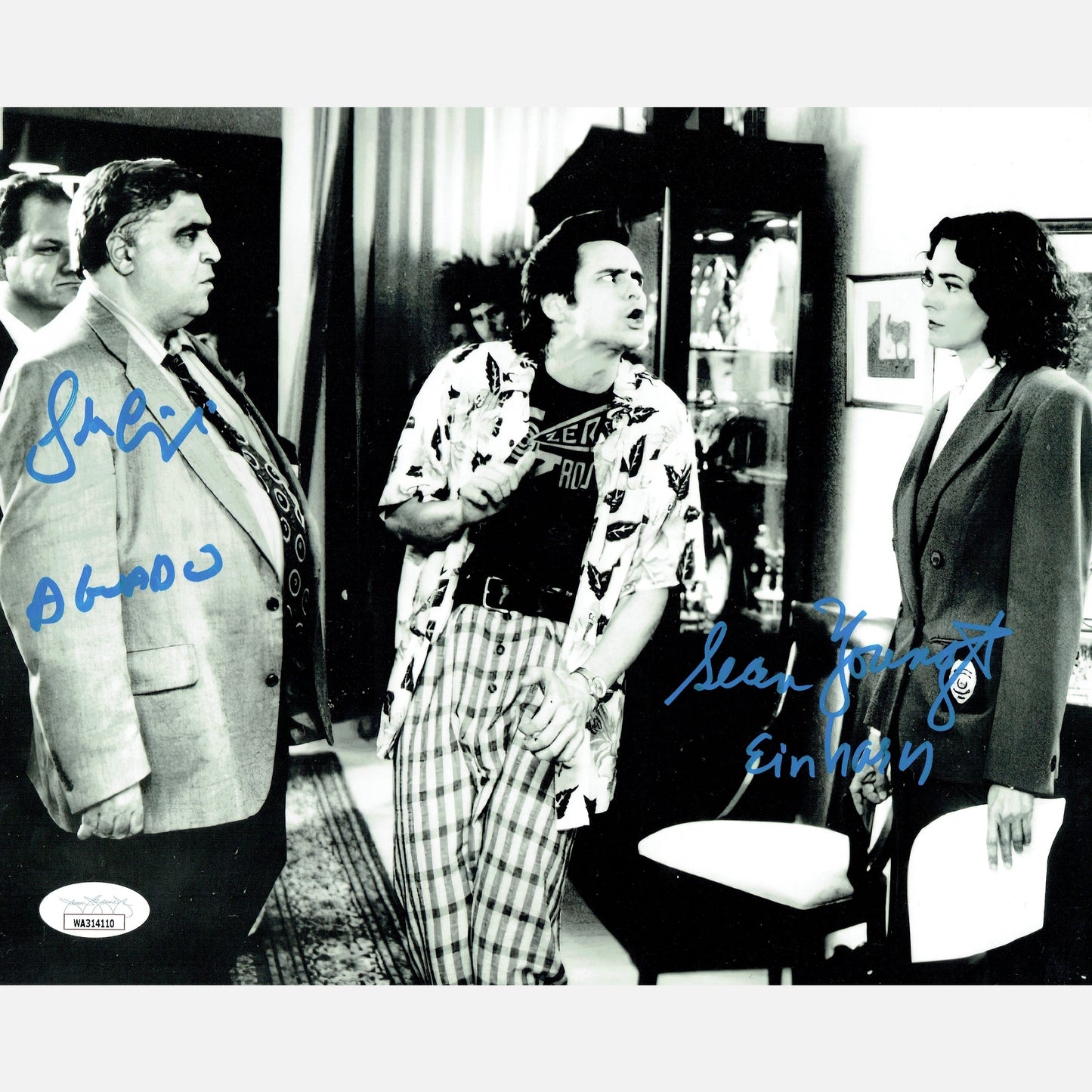 SEAN YOUNG & JOHN CAPODICE autographs JSA signed 8x10 photography ACE VENTURA