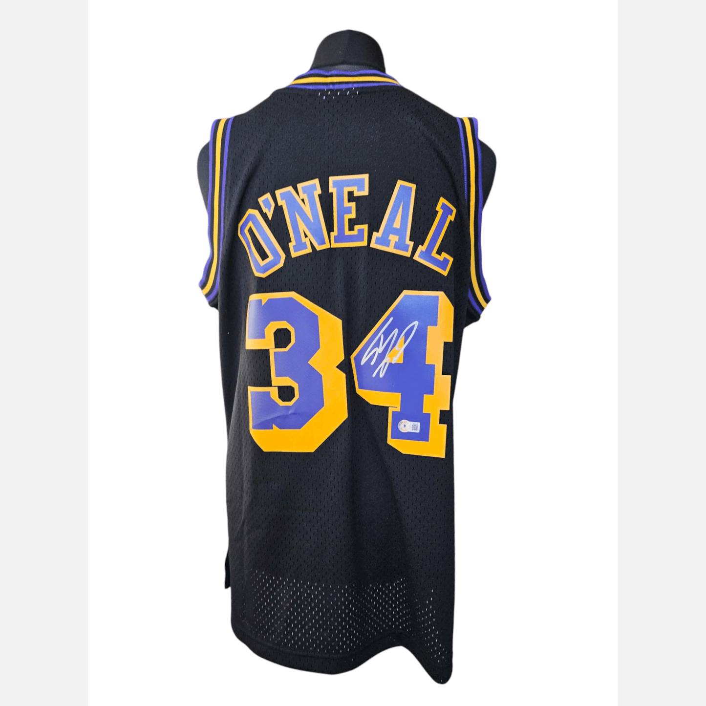 SHAQUILLE O'NEAL autograph BECKETT certificate signed NBA M&N jersey LA LAKERS