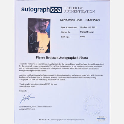 PIERCE BROSNAN autograph ACOA LOA signed 12x19 poster BLACK ADAM