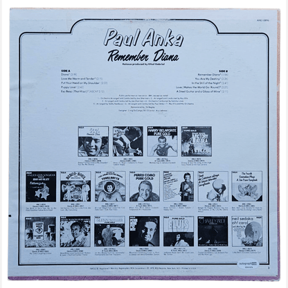 PAUL ANKA Autogramm ACOA signiertes Vinyl-LP-Cover