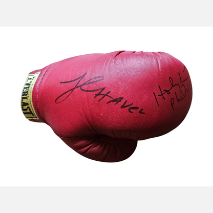 EVANDER HOLYFIELD & JULIO CESAR CHAVEZ autographs PSA & ACOA certificate signed Boxing Glove