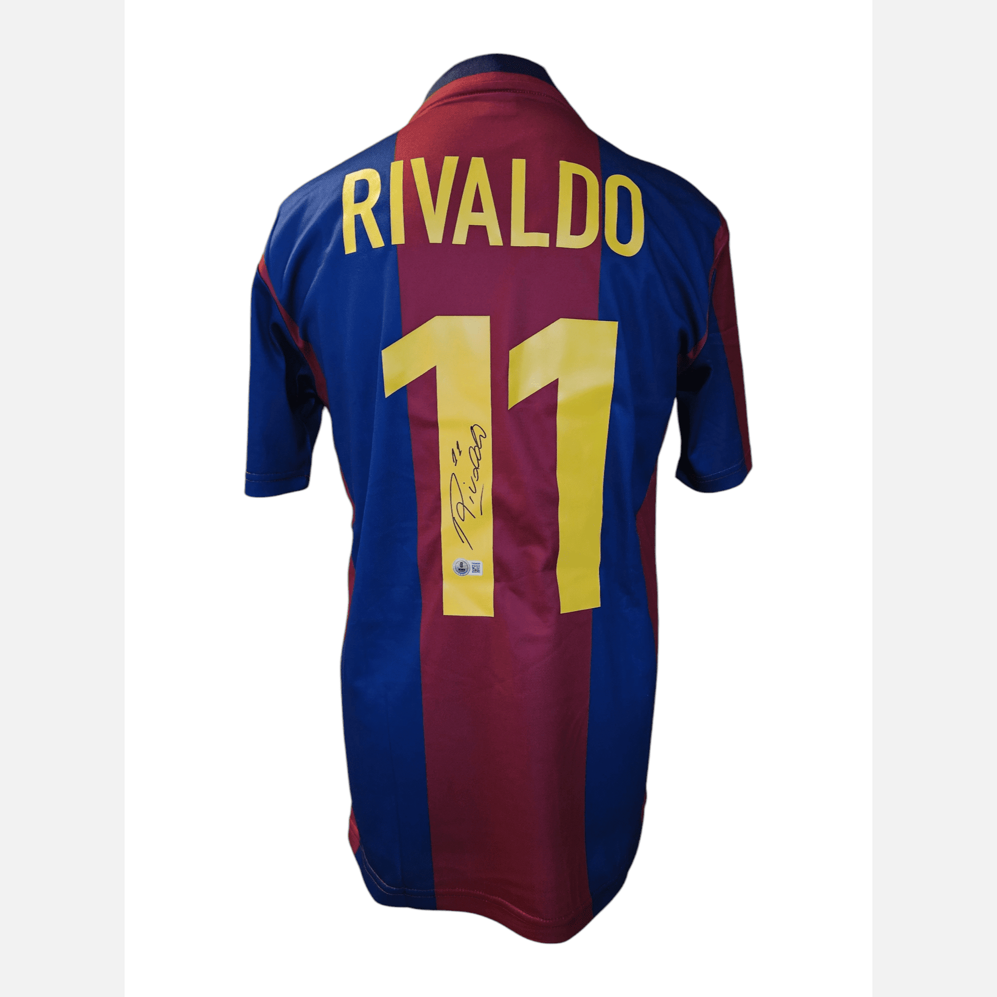 RIVALDO signed soccer jersey BECKETT certificate FC Barcelona Jersey