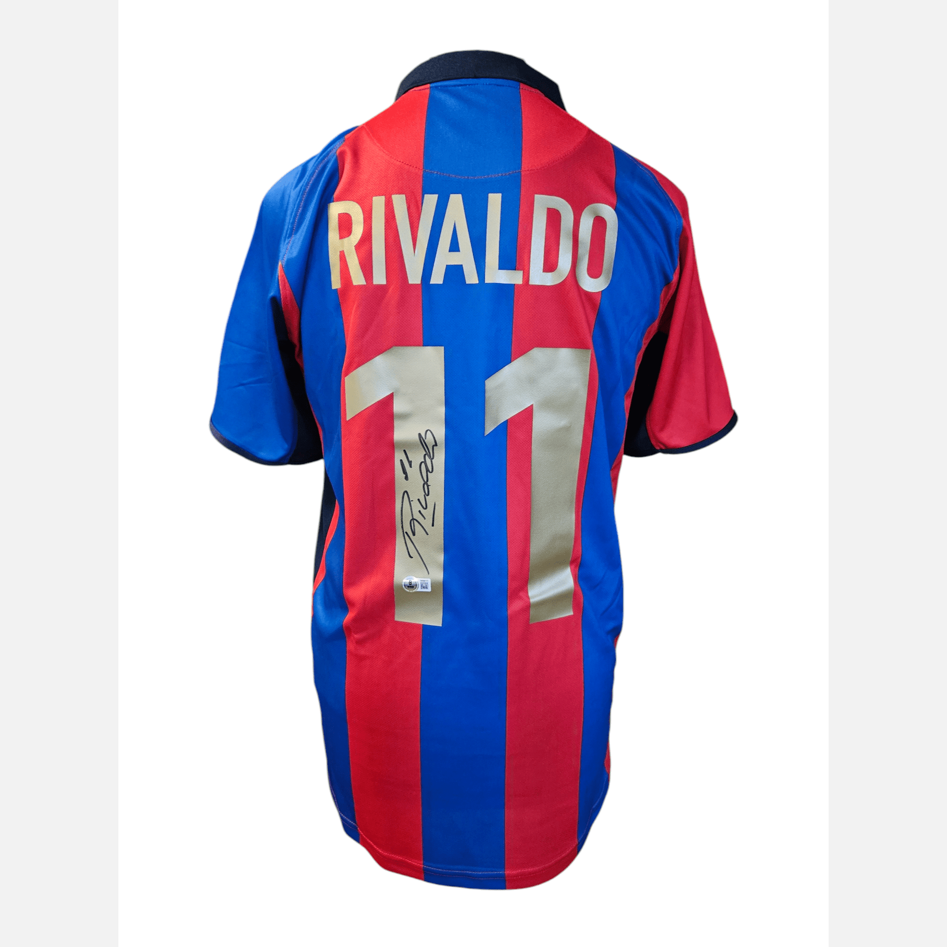 RIVALDO signed soccer jersey BECKETT certificate FC Barcelona Jersey