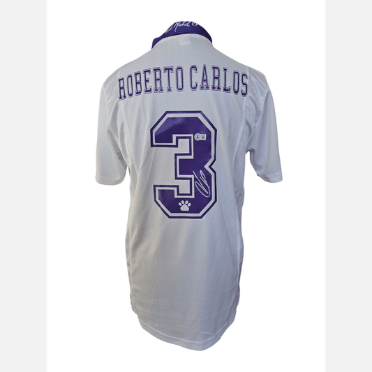 ROBERTO CARLOS signed soccer jersey BECKETT certificate Real Madrid