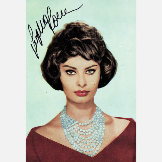 SOPHIA LOREN autograph ACOA signed 4x6 VINTAGE photography