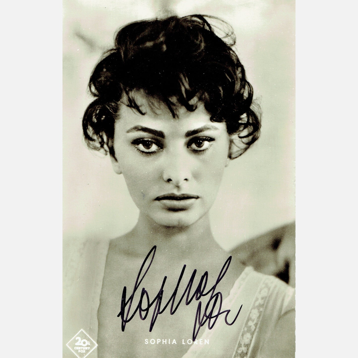 SOPHIA LOREN autograph ACOA signed 3,5x5,5 VINTAGE photography