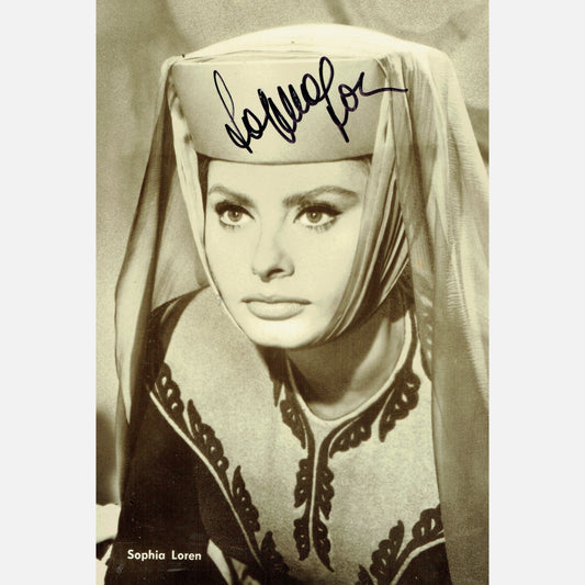 SOPHIA LOREN autograph ACOA signed 4x6 VINTAGE photography 4x6