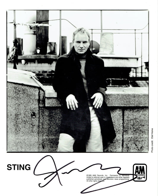 STING autograph ACOA signed 8x10 photography THE POLICE