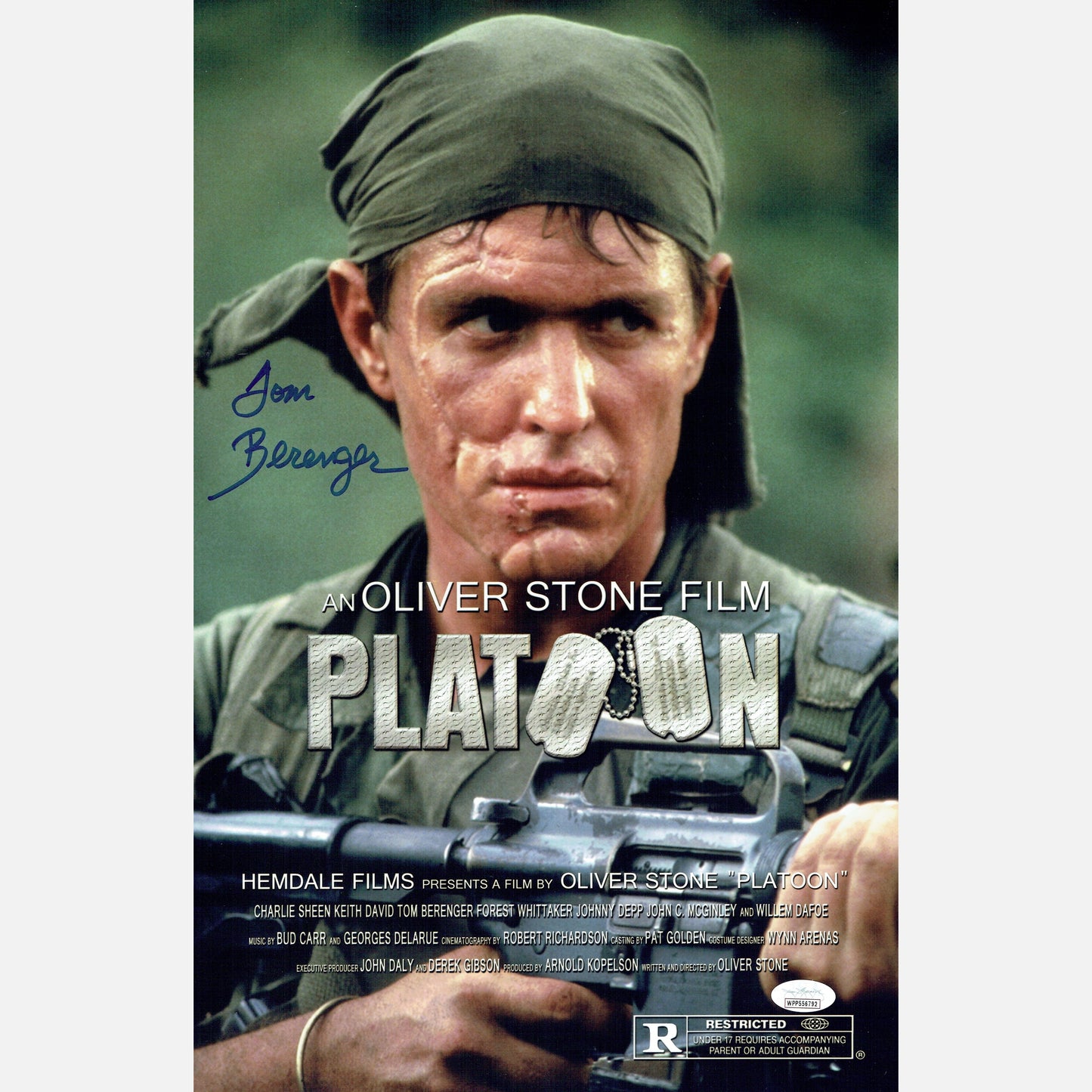 TOM BERENGER autograph JSA signed 11x17 PLATOON poster