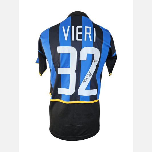 CHRISTIAN VIERI signed soccer jersey BECKETT certificate Inter Milan